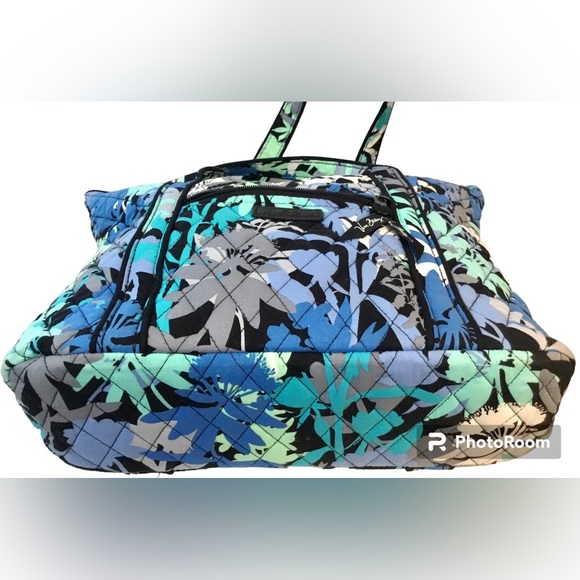 Vera Bradley Camofloral Mandy’s Blue Tote Shoulder Quilted Shopper Bag - Picture 5 of 11